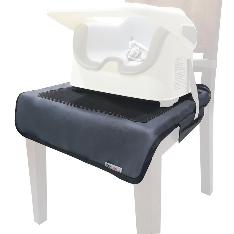 JOOLIO B&S Extra Large Booster Chair Protector Cover,Dining High Chair Seat Cover Protect Booster Chair Cover,Non-Slip Bark Grain Backing, Waterproof,Oil-Proof and Stain-Proof,Easy to Wipe Clean Gray - Image 1